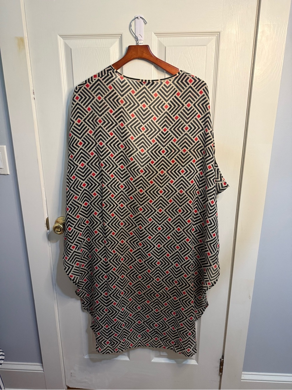 Kaftko Geometric Print Semi-Sheer Kaftan One Size - Picture 3 of 3